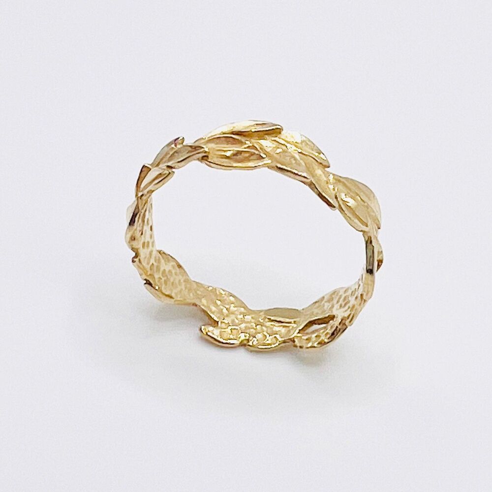 Na Hoku 14K Yellow Gold Leaf Ring Band Size 6.25 Signed - Picture 7 of 11